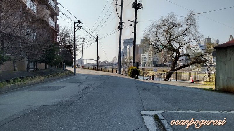 河川敷に下りる付近の様子